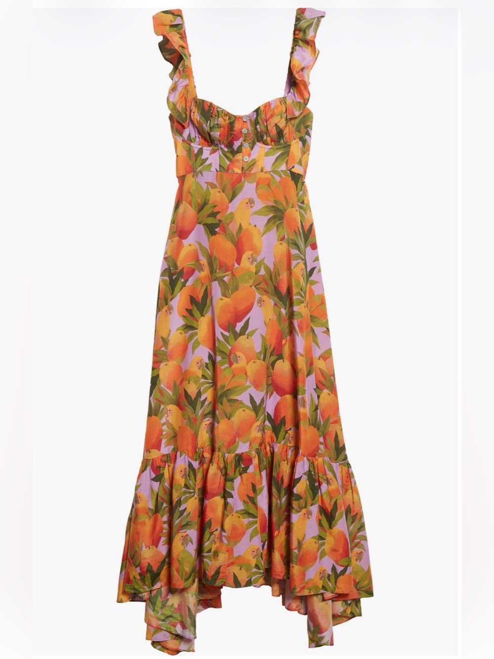 FARM Rio Mango Macaws Ruffle Cotton
Blend Maxi Dress - Picture 6 of 16